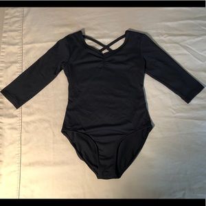 💖GIRLS BLACK DANSKIN LEOTARD, EUC, SZ  7/8💕